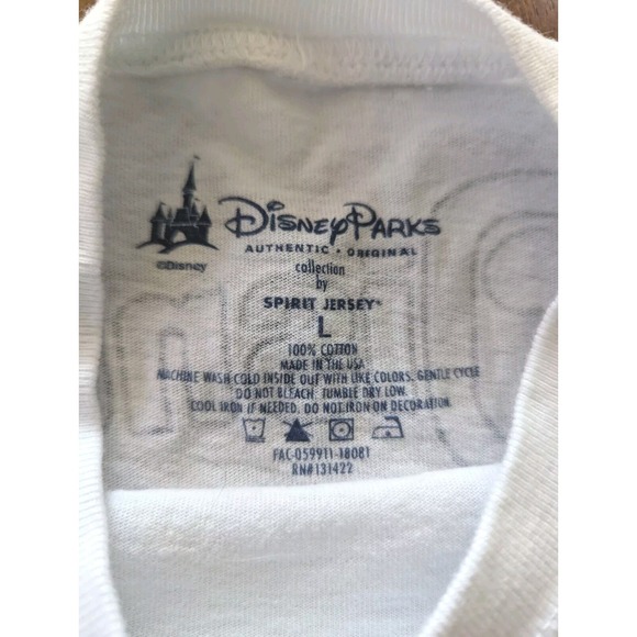 Walt Disney World Spirit Jersey Size Large Kids L White Blue Red Stripe T-shirt - Picture 7 of 11
